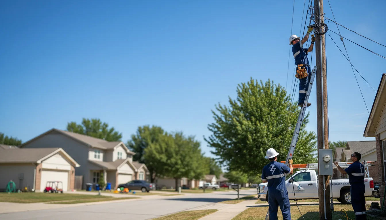 Residential electrician providing installation services in Kemp, TX